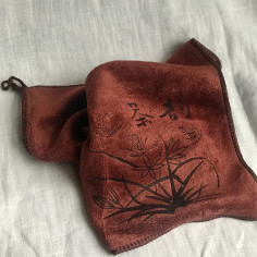 Чайний рушник кольору кіноварі, тонкий