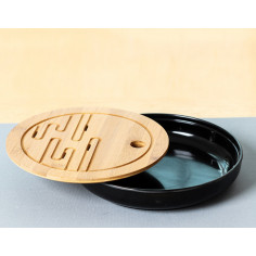 Маленька кругла чабань із чорною меламіновою основою 2