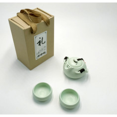 Ніжно-зелений чайник-гайвань та 2 чаші у подарунковій коробці 2