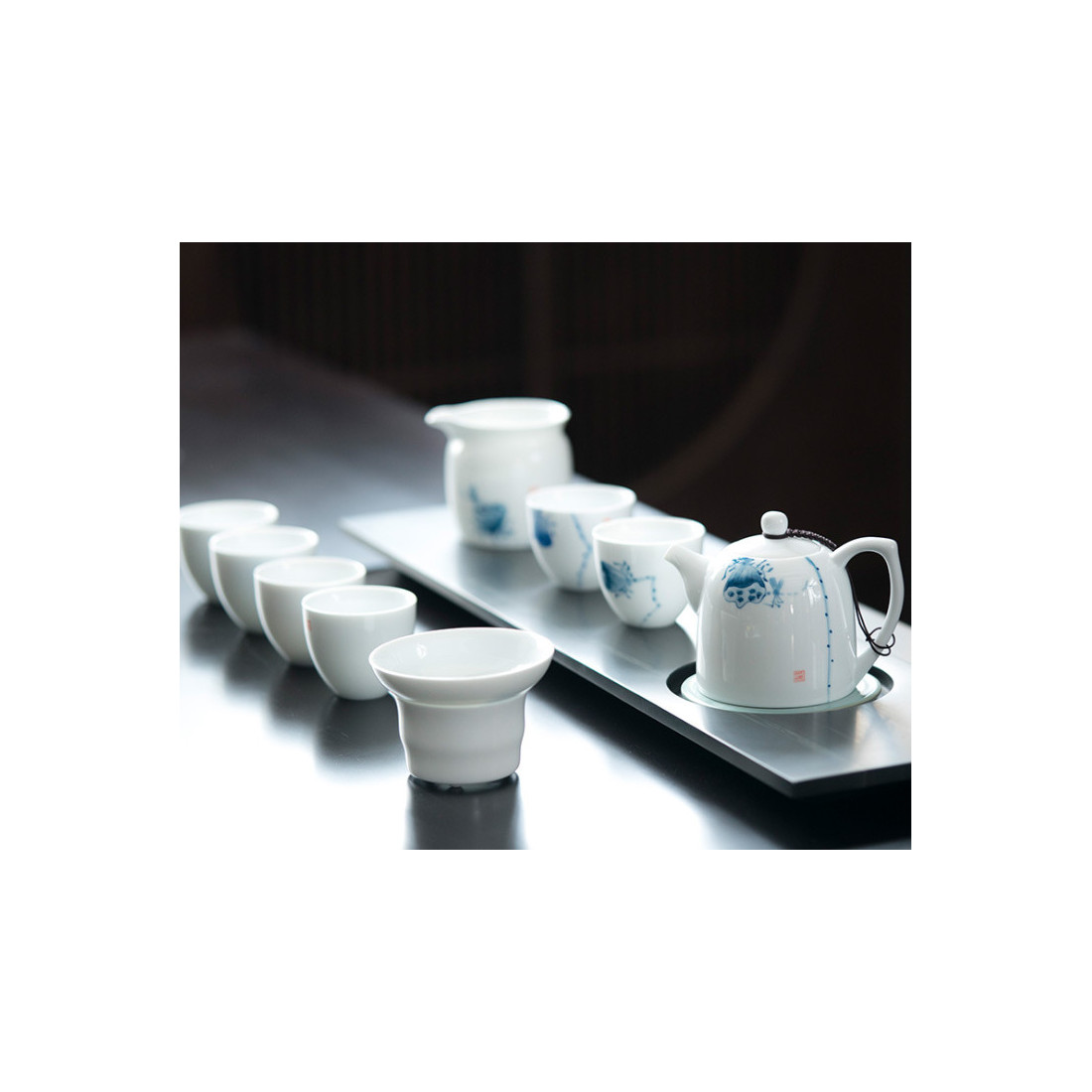 Лотоси - набір з цзиндечженьского фарфору Лотоси - набір з цзиндечженьского фарфору