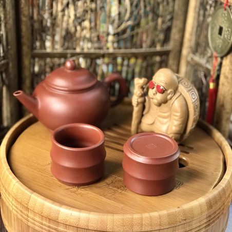 Чаша у формі сегмента бамбука з ісинської глини