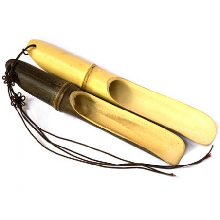 Бамбукова лопатка для чаю, чорна та світла