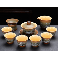 Благодатний сніг - набір керамічного посуду в подарунковій коробці