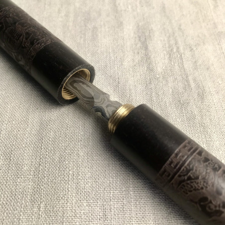 Ніж для пуера із чорного дерева з візерунком