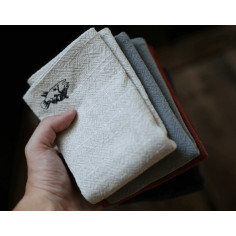 Льняний чайний рушник зі сніжною сливою (фініковий червоний колір) 2