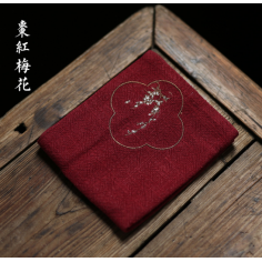 Льняний чайний рушник зі сніжною сливою (фініковий червоний колір)