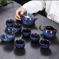 Блакитна заяча вовна - набір керамічного посуду в подарунковій коробці 2