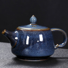 Блакитна заяча вовна - керамічний чайник