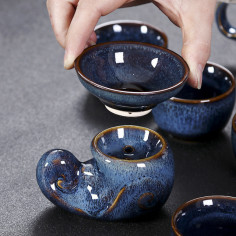 Блакитна заяча вовна - керамічне сито з підставкою