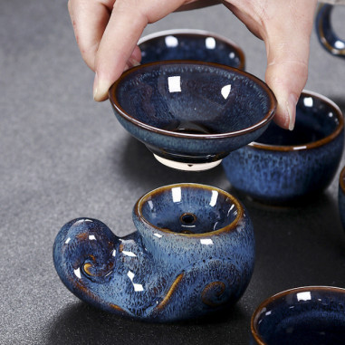 Блакитна заяча вовна - керамічне сито з підставкою