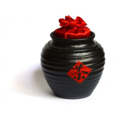 Чорна чайниця Сян Тао з червоною кришкою